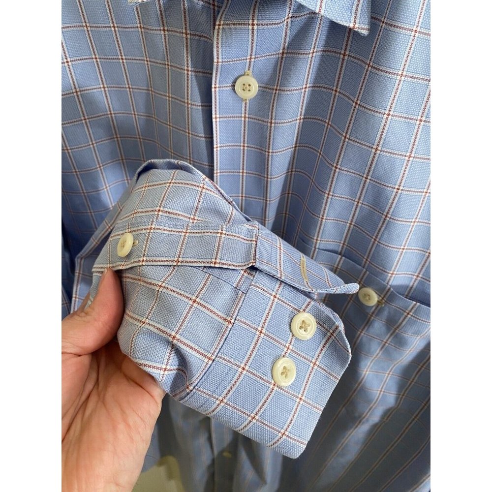 Orvis Signature Adult M Blue Check Long Sleeve Button Up Business Casual Mens - Picture 7 of 8